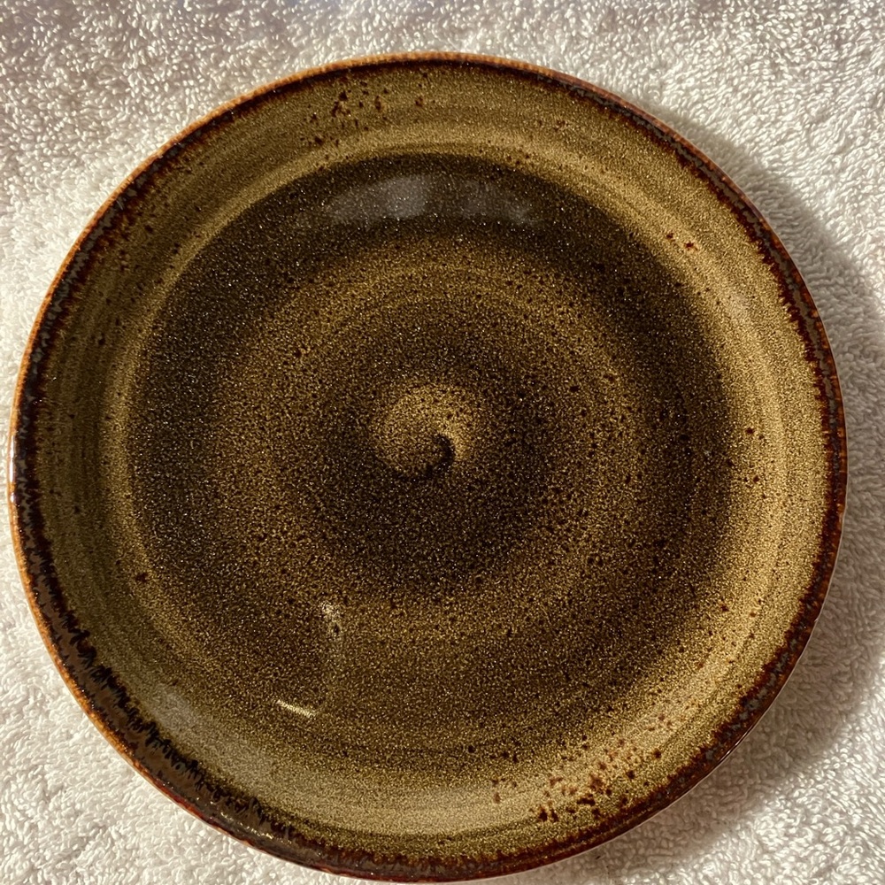 3 Steelite Craft England 7 3/4” Salad Plates Brown Swirl